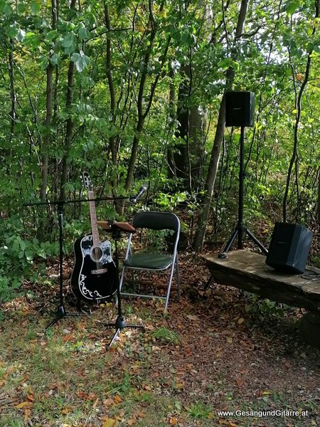 Sängerin Gitarre Friedwald Heiligenberg Bodensee Bodenseeregion Musikerin Trauerfeier Verabschiedung Frei Natur Wald